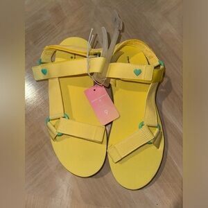 Stoney clover ln Yellow Sandals with Heart Accents